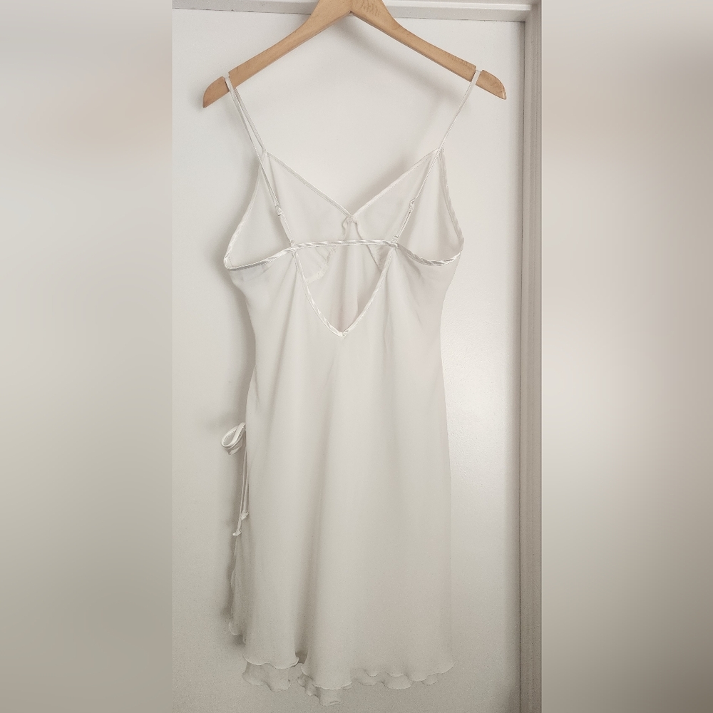 Vintage Expressions By California Dinasty White Mini‎ Slip Dress Pink Embroidery - Picture 5 of 6